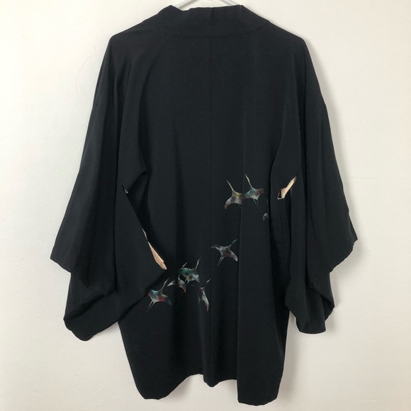 Vintage Kimono w/ Rainbow Crane Bird Interior - Picture 5 of 7